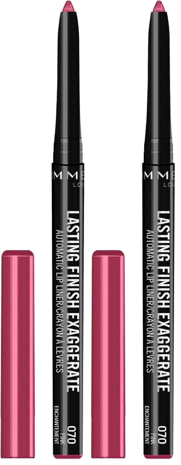 Rimmel Lasting Finish Exaggerate Automatic Lip Liner - Rich, Smooth Formula, Long Lasting - 70 Pink Enchantment, .01oz