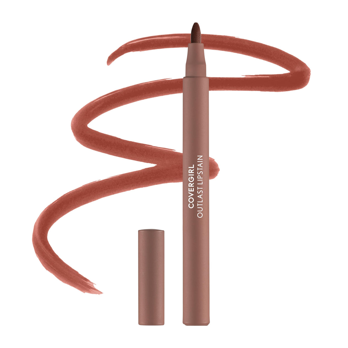 Covergirl Outlast Lipstain, 45 Brazen Raisin, Smooth Application, Precise Pen-Like Tip, Transfer-Proof, Satin Stained Finish, Vegan Formula, 0.06oz