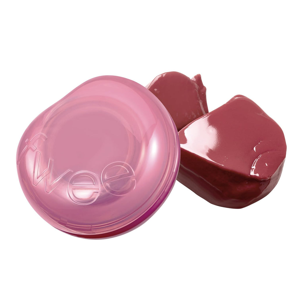 fwee Glowy Jelly Pot | Dewy Jelly Lip & Blush Color, Tinted Glow Balm, Dewy Buildable Finish – Rosy Glaze (Dusty Rose) | 0.14 oz