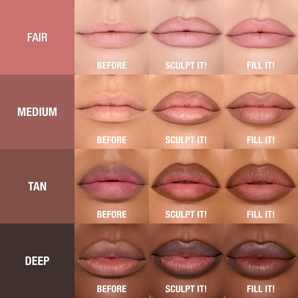 Charlotte Tilbury Lip Cheat Contour Duo - Dual-Sided Lip Liner Pencil to Sculpt & Fill for an Easy Contour Effect - Helps Prevent Lipstick Feathering