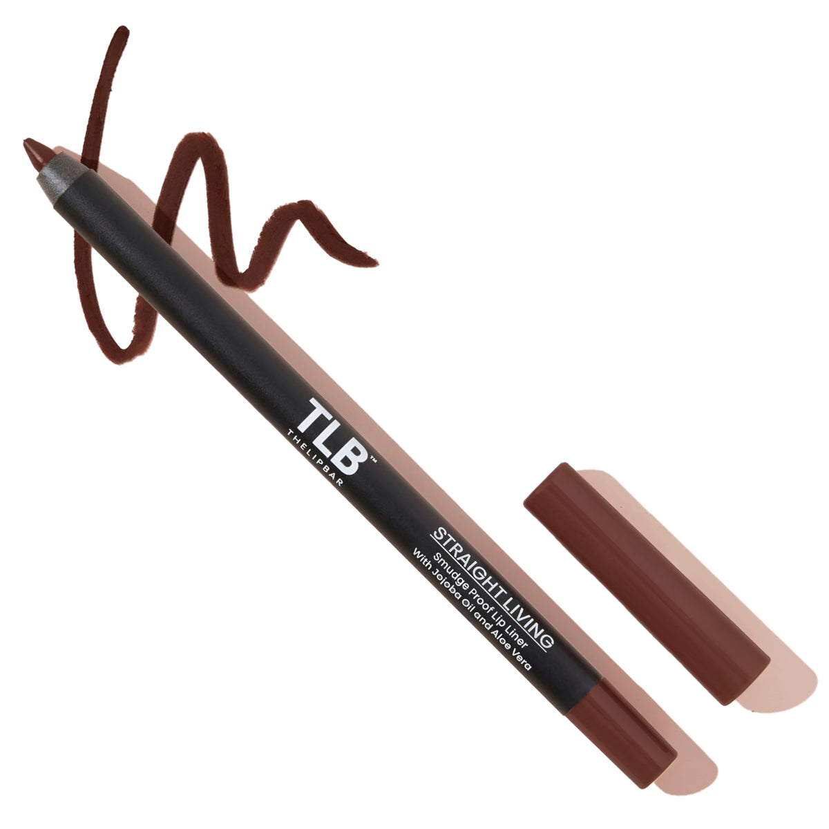 The Lip Bar - Lip Liner, Straight Facts (Dark Brown) - High Pigment & Super Creamy - Smudge Proof & Water Resistant - Jojoba Oil, Aloe Vera, Coconut Oil, & Vitamin E - Vegan & Cruelty Free - .042 oz