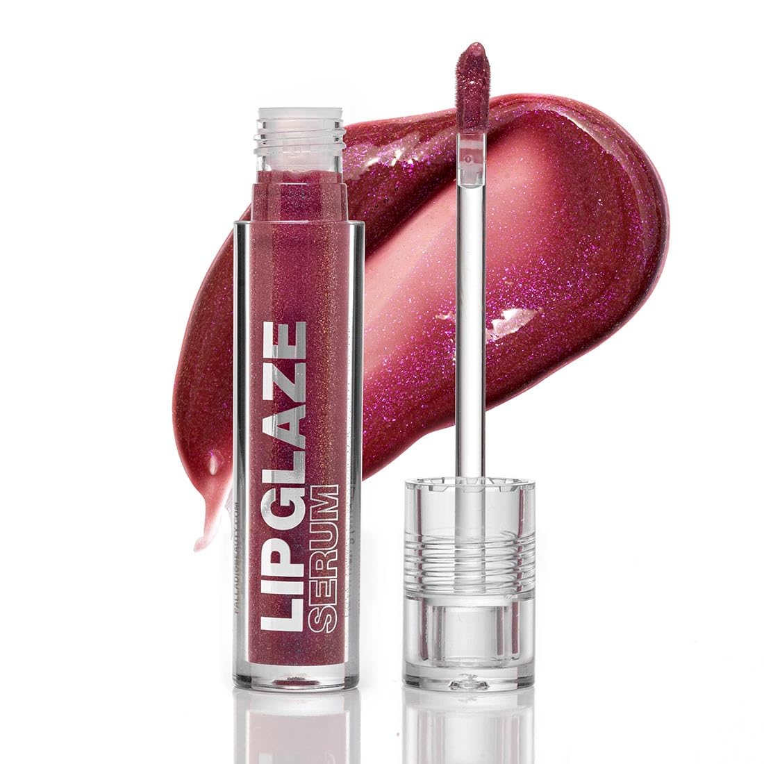 Palladio Lip Glaze Serum, Hydrating Lip Gloss with Peptides & Hyaluronic Acid for Plump, Smooth, and Nourished Lips – Vegan, High-Shine, Non-Sticky Finish (Blush Brulee)