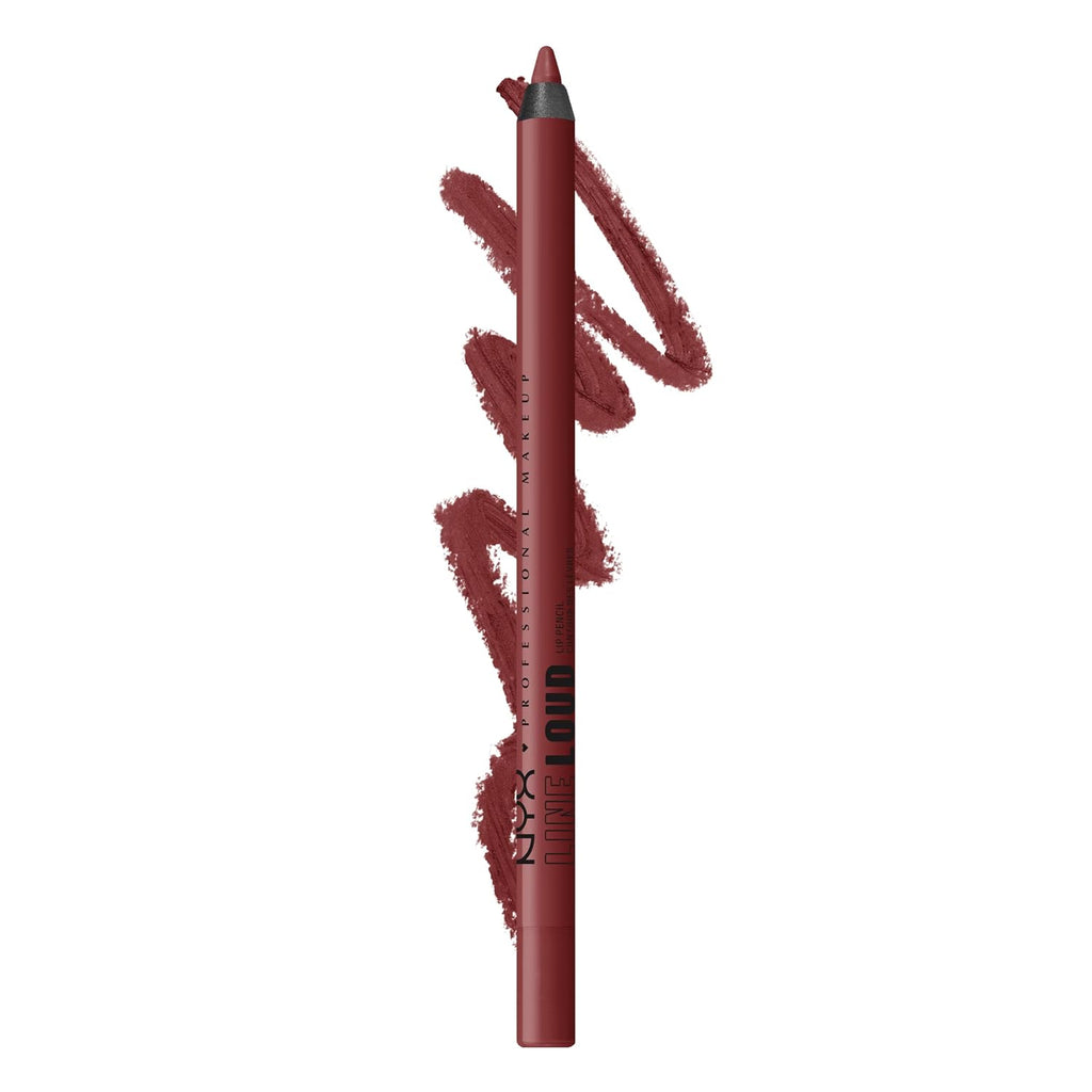 NYX PROFESSIONAL MAKEUP Line Loud Lip Liner, Longwear and Pigmented Lip Pencil with Jojoba Oil & Vitamin E - Rebel Kind (Chocolate Brown)