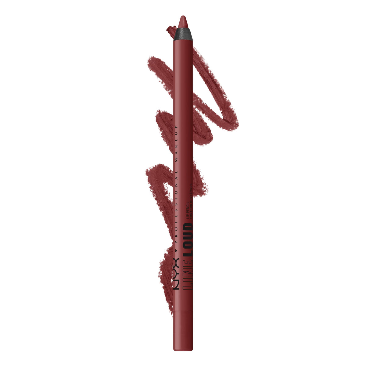 NYX PROFESSIONAL MAKEUP Line Loud Lip Liner, Longwear and Pigmented Lip Pencil with Jojoba Oil & Vitamin E - Rebel Kind (Chocolate Brown)