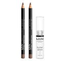 NYX PROFESSIONAL MAKEUP Slim Lip Liner Set, Long-Lasting Creamy Lip Liner Pack Of 3 (Peakaboo Neutral, Nude Pink, Ever)