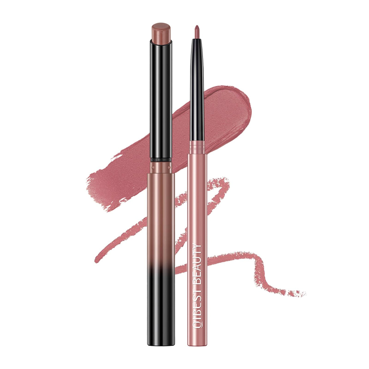 QiBest 12Pcs Creamy Lipstick Lip Liner Set, Pigmented Liner Pencils with Fine Tip for Shaping & Sculpting Lips, Matte Lipliner Lipsticvks Pack Makeup Gift Kit for Women & Girls, Long Lasting for 24hrs