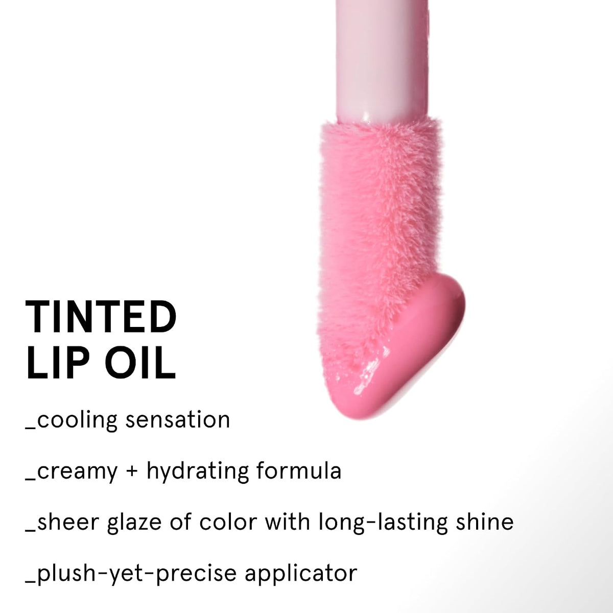 Glossier Lip Glaze Cooling Lip Oil, Chilly Cool Baby Pink