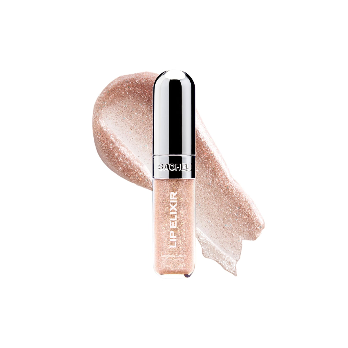 Sacheu Lip Elixir Hydrating Lip Gloss, High-Shine, Chai Macaron