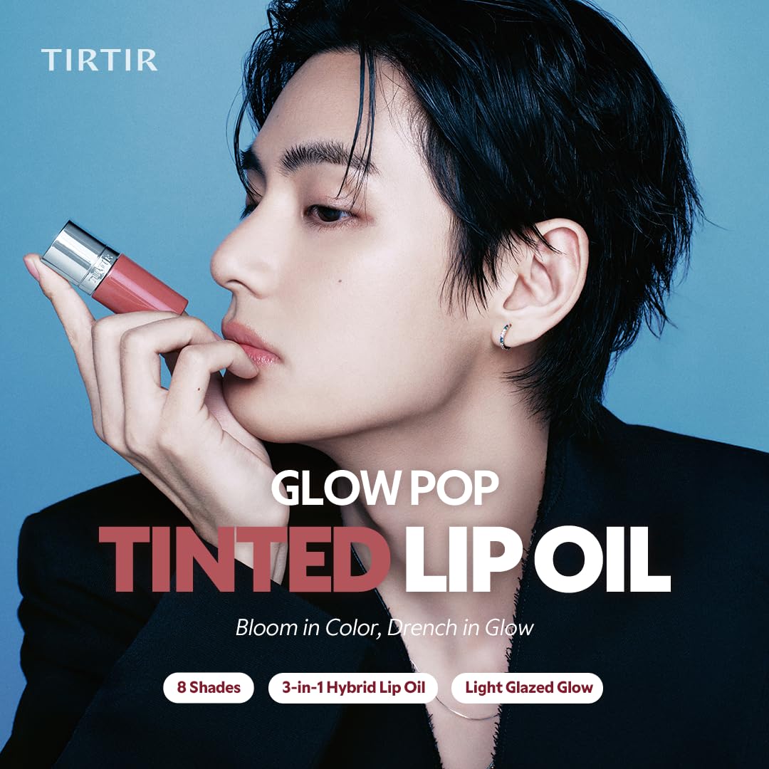 TIRTIR Glow Pop Tinted Lip Oil #06 Glaze Fudge | Korean makeup, Weightless Glossy Lip Tint Stain, Hydrating&Long Lasting, 74% Moisturizing Oil base Lip skincare, Nourishing Essence Lip Care, 0.15 Oz