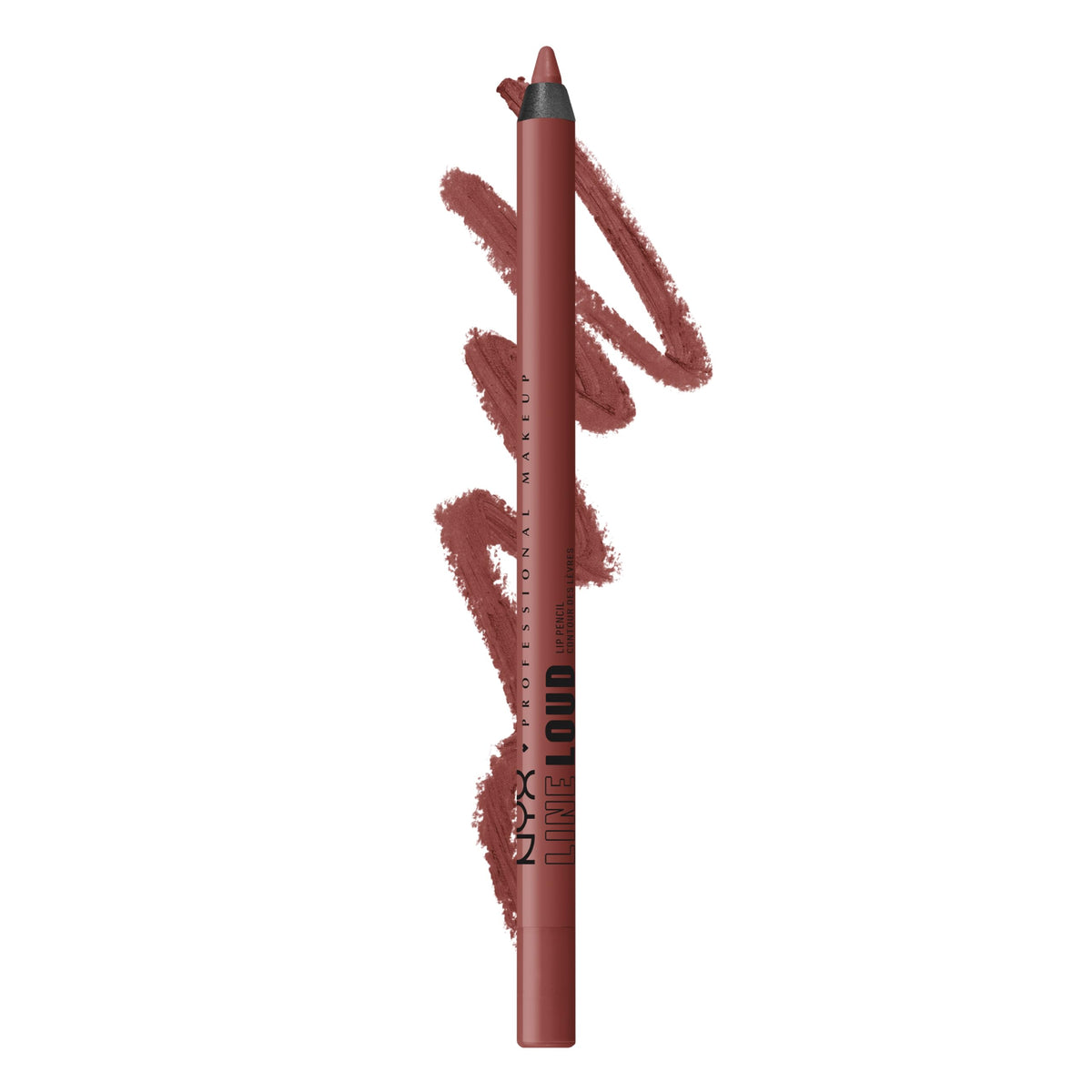 NYX PROFESSIONAL MAKEUP Line Loud Lip Liner, Longwear and Pigmented Lip Pencil with Jojoba Oil & Vitamin E - Rebel Kind (Chocolate Brown)