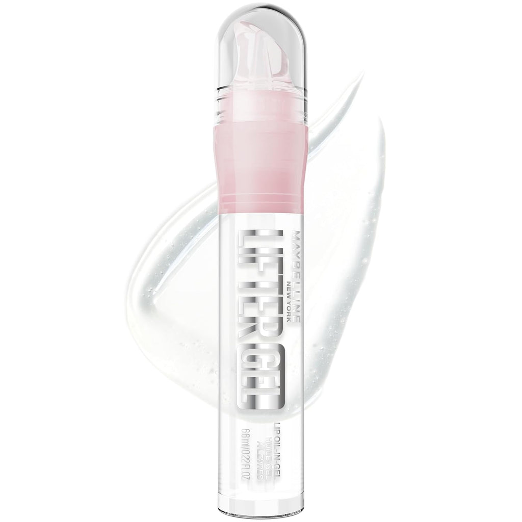 MAYBELLINE Lifter Oil-in-Gel Lip Gloss for Glassy, Bouncy Shine, Hydrating, Tinted Lip Balm and Moisturizer with Hyaluronic Acid and Passionfruit Oil, Mintini (Crystal Clear)