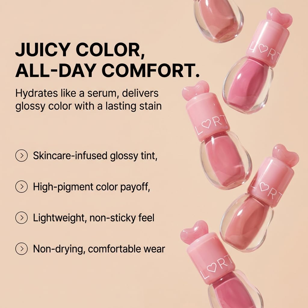 #OOTD FLRT Peptide Glaze Xoxo Lip Tint-01(Barely Blushin) | K-Beauty Makeup
