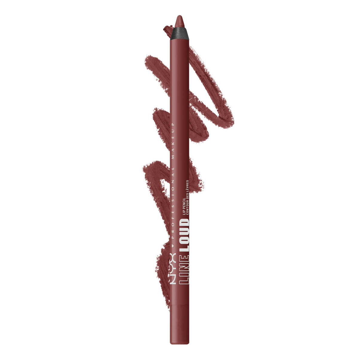NYX PROFESSIONAL MAKEUP Line Loud Lip Liner, Longwear and Pigmented Lip Pencil with Jojoba Oil & Vitamin E - Rebel Kind (Chocolate Brown)