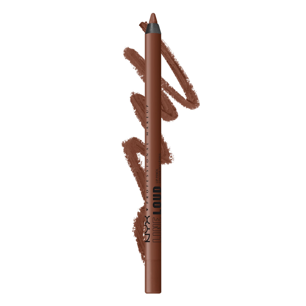 NYX PROFESSIONAL MAKEUP Line Loud Lip Liner, Longwear and Pigmented Lip Pencil with Jojoba Oil & Vitamin E - Rebel Kind (Chocolate Brown)