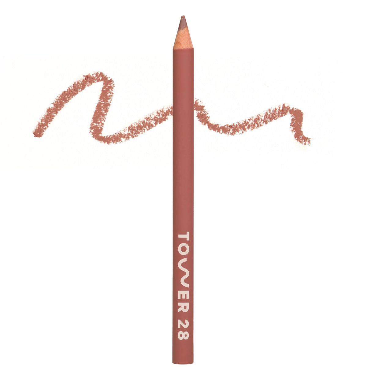 Tower 28 OneLiner - Multi-Use Creamy Lip Liner, Eyeliner & Face Makeup Pencil for Sensitive Skin - Hydrating, Vegan Formula with Shea Butter - Matte, Long-Lasting Finish - Warm Rose (1 Count)