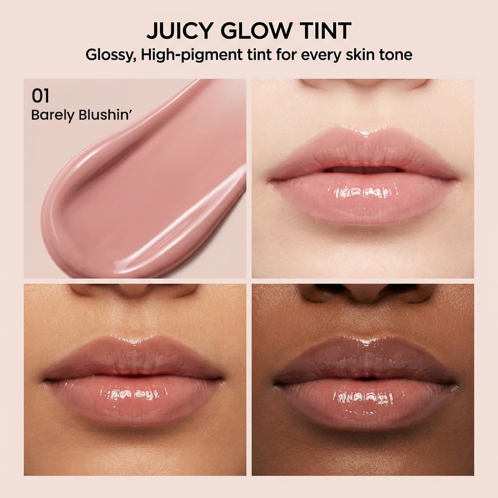 #OOTD FLRT Peptide Glaze Xoxo Lip Tint-01(Barely Blushin) | K-Beauty Makeup