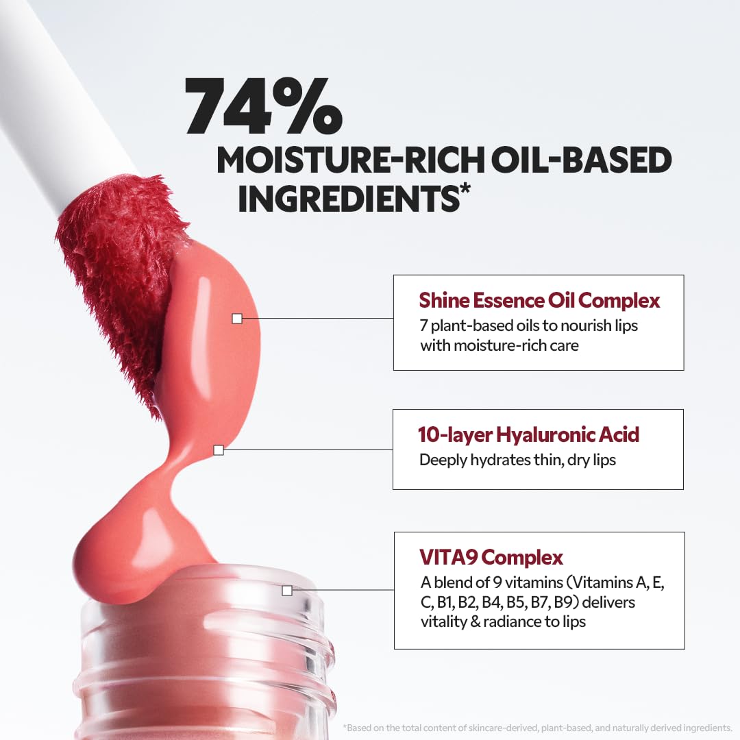 TIRTIR Glow Pop Tinted Lip Oil #06 Glaze Fudge | Korean makeup, Weightless Glossy Lip Tint Stain, Hydrating&Long Lasting, 74% Moisturizing Oil base Lip skincare, Nourishing Essence Lip Care, 0.15 Oz