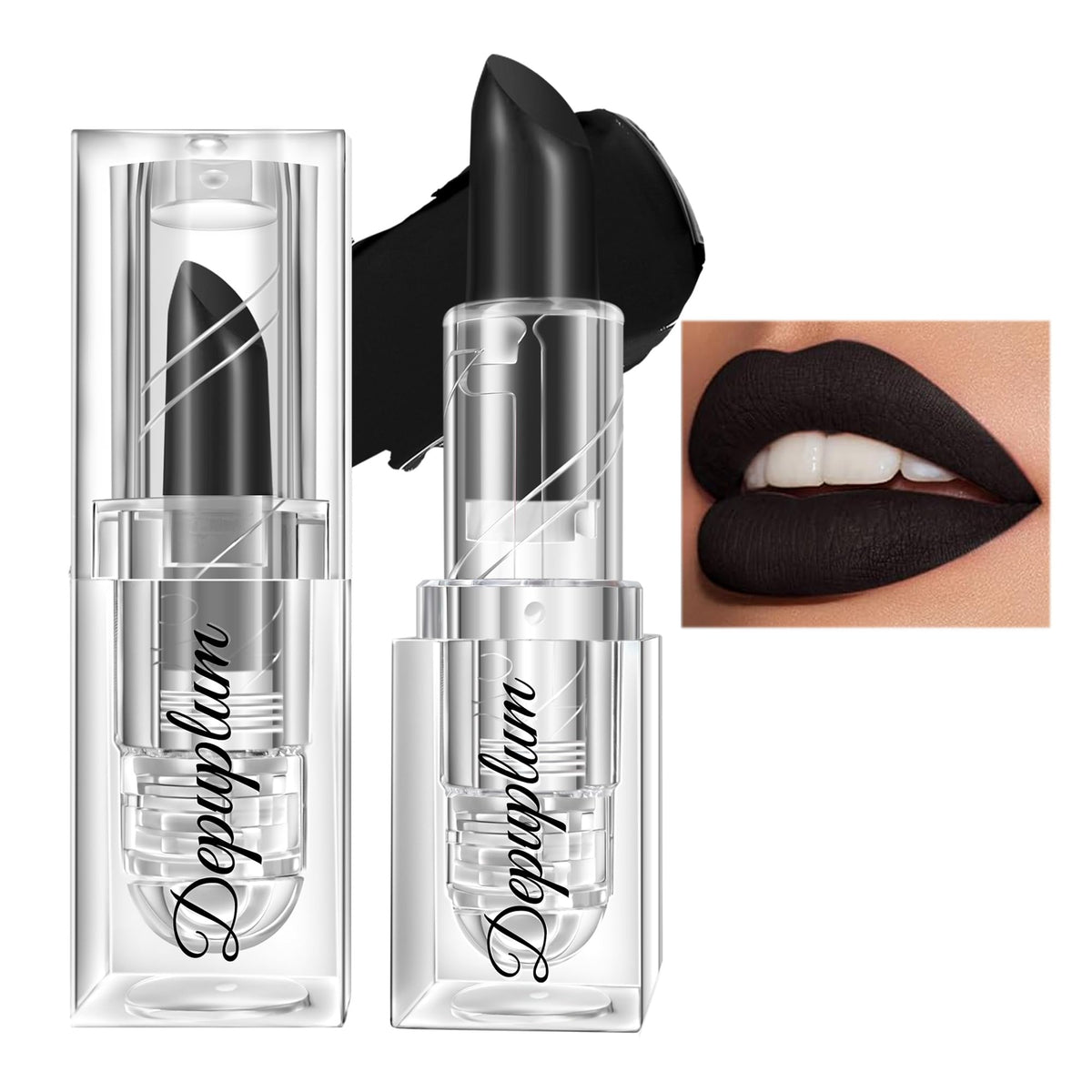 Depuplum Black Lipstick Glitter Red Lipstick Ombre Lips Dual Tone
