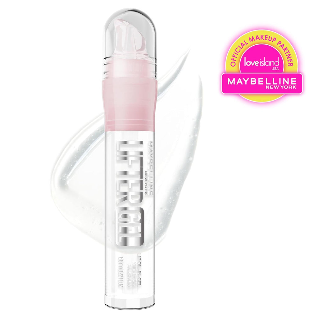 MAYBELLINE Lifter Oil-in-Gel Lip Gloss for Glassy, Bouncy Shine, Hydrating, Tinted Lip Balm and Moisturizer with Hyaluronic Acid and Passionfruit Oil, Mintini (Crystal Clear)