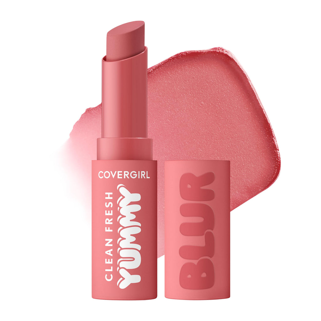 COVERGIRL Clean Fresh Yummy Blur Lipstick, Blurring Effect, Matte Lip Color, Fresh Pear Flavored, Vegan Formula - 180 Hunny Blur (Deep Plum)