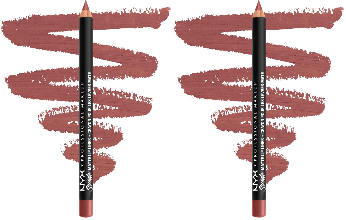 NYX PROFESSIONAL MAKEUP Suede Matte Lip Liner, Velvety-Smooth, Long-Lasting Formula For A Defined Lip Makeup Look - Cold Brew (Brown)