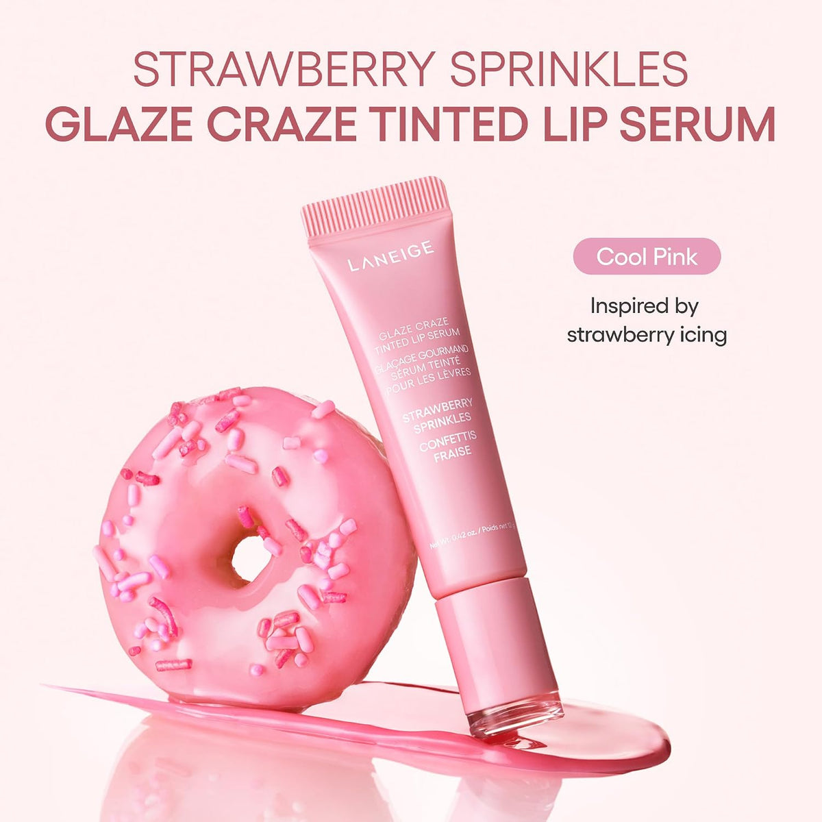 LANEIGE Glaze Craze Tinted Lip Serum: Hydrating Lip Serum for Glossy, Nourished Lips with Plumping Polypeptides