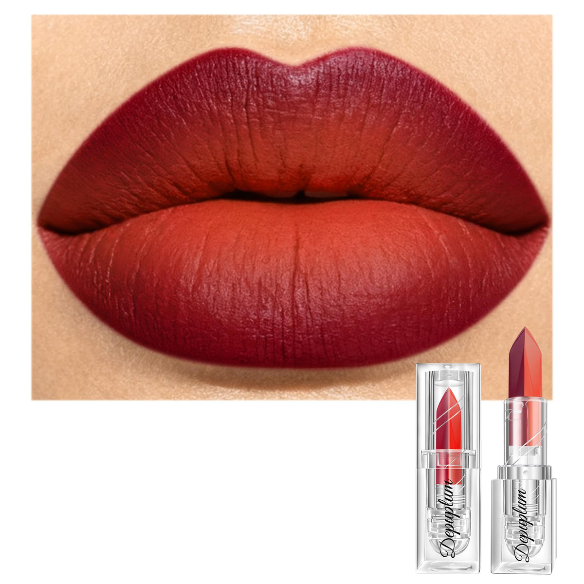 Depuplum Black Lipstick Glitter Red Lipstick Ombre Lips Dual Tone
