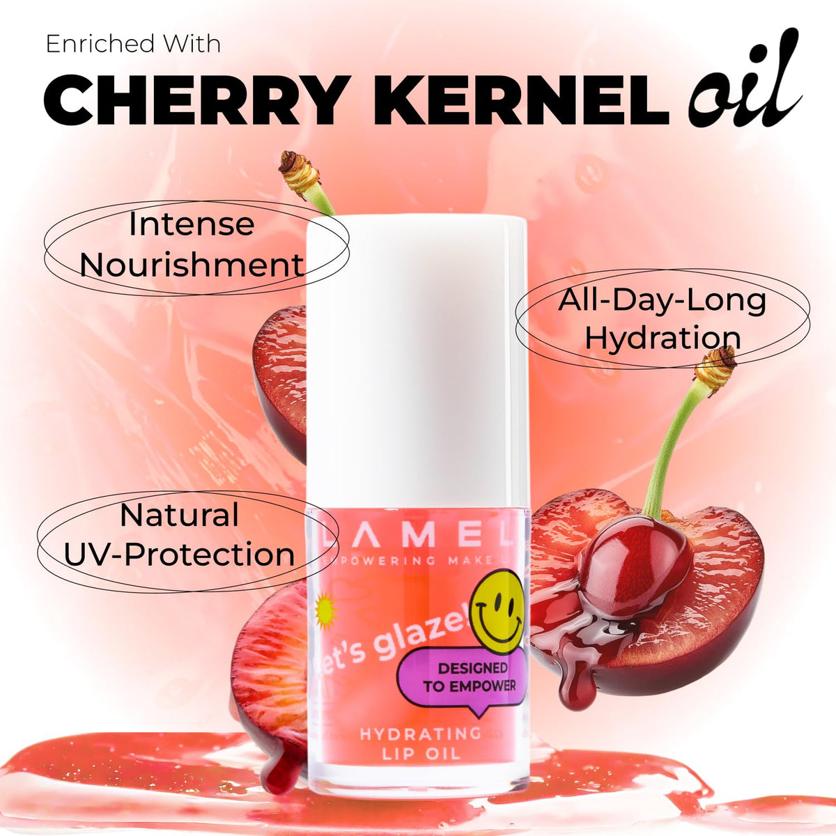 Lamel Hydrating Lip Oil LET`S GLAZE – Strawberry Jam, 0.13 fl.oz