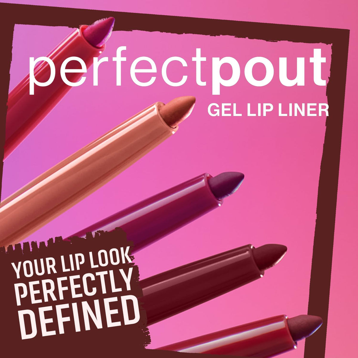 wet n wild Perfect Pout Matte Retractable Gel Lip Liner Pencil, Rich Creamy Long Lasting Color, Well-Defined and Flawless Application, Vegan & Cruelty-Free - Gone Burgundy