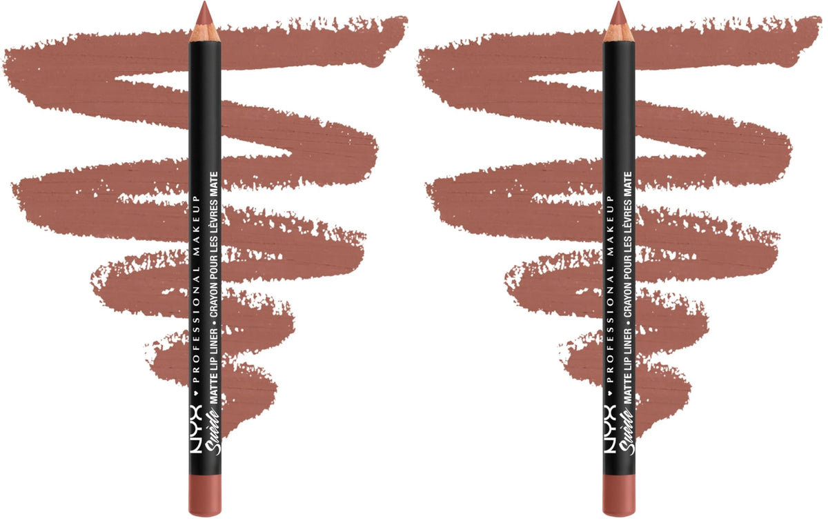 NYX PROFESSIONAL MAKEUP Suede Matte Lip Liner, Velvety-Smooth, Long-Lasting Formula For A Defined Lip Makeup Look - Cold Brew (Brown)