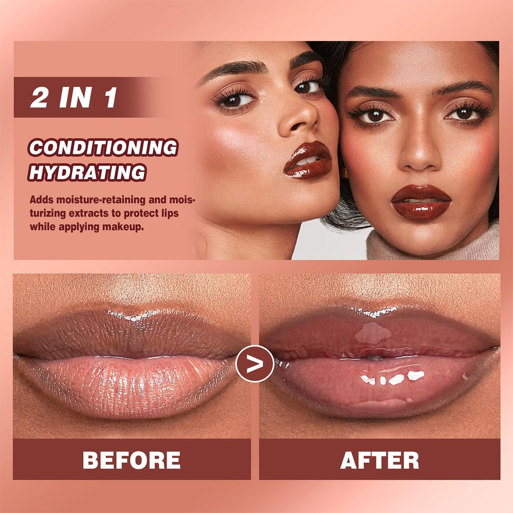 4 Colors Jelly Tinted Lip Serum Gloss Set for Women