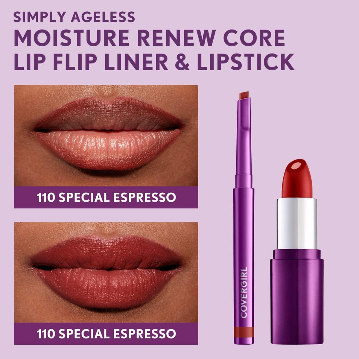 COVERGIRL Simply Ageless Lip Flip Liner, Precious Mauve, Pack of 1