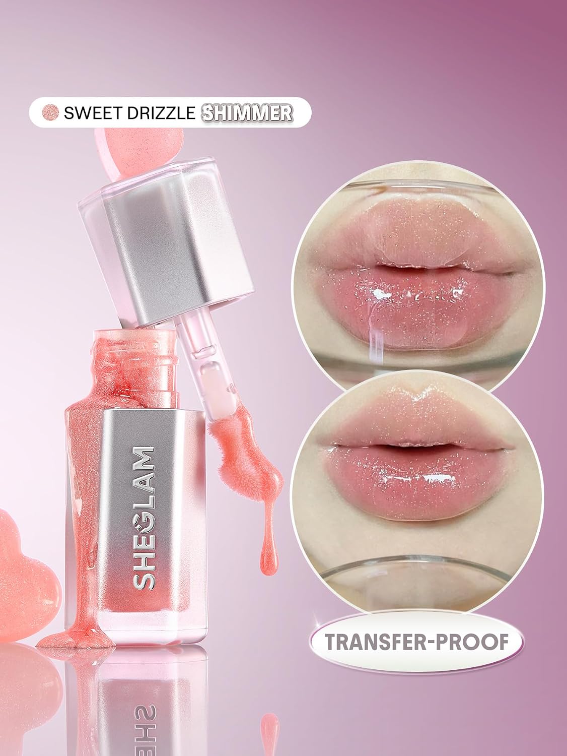 SHEGLAM Glass Lock Air Gloss High Shine Finish Moisturizing Lip Gloss-Sweet Drizzle