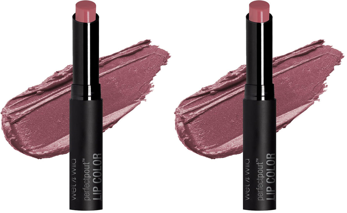 wet n wild Perfect Pout Lipstick, Dark Red My Blackberry Broke, Vegan | Gluten-Free | Cruelty-Free | Lip Color, Lip Color