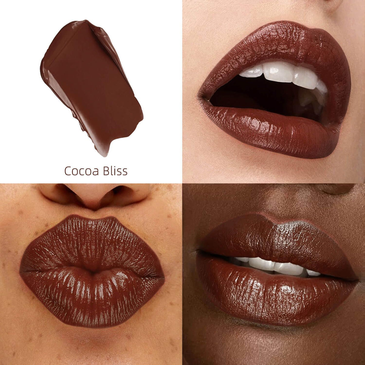 Cocoa Brown Hydrating Lipstick, Glossy Tinted Lip Balm - Cocoa