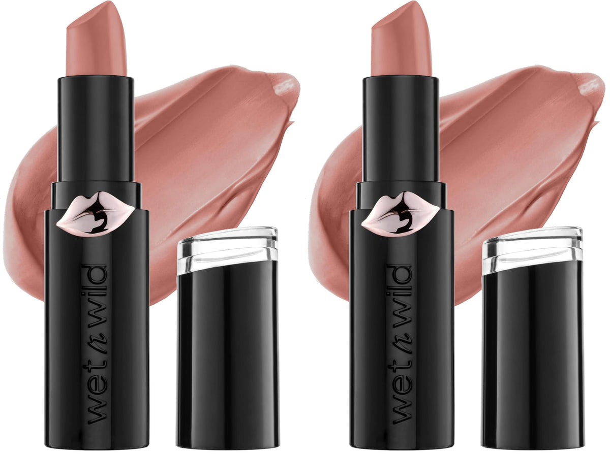 wet n wild Mega Last Matte Lip Color, Semi Matte Hyaluronic Acid Infused, Long Lasting Full Coverage for a Nourishing Pout, Cruelty-Free & Vegan - Bare it All