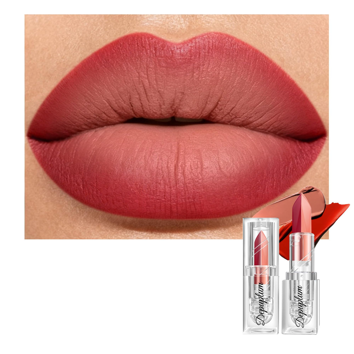 Depuplum Black Lipstick Glitter Red Lipstick Ombre Lips Dual Tone