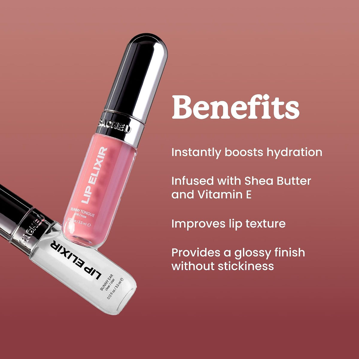 Sacheu Lip Elixir Hydrating Lip Gloss, High-Shine, Chai Macaron
