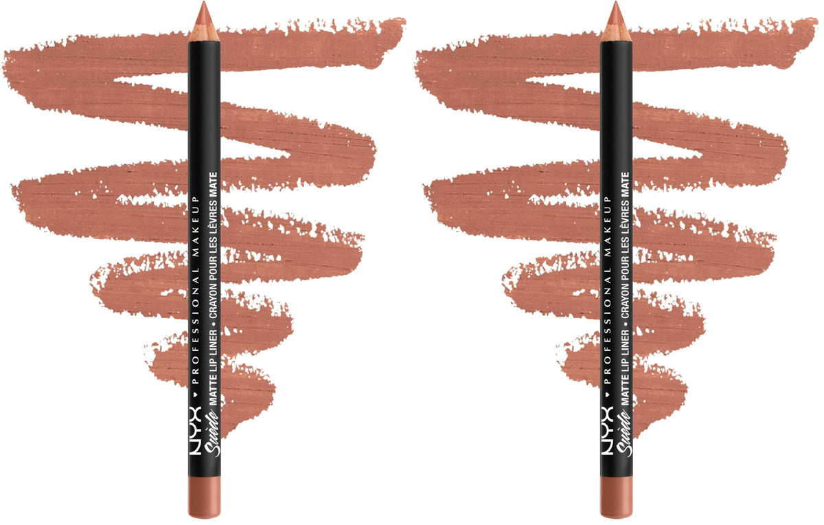 NYX PROFESSIONAL MAKEUP Suede Matte Lip Liner, Velvety-Smooth, Long-Lasting Formula For A Defined Lip Makeup Look - Cold Brew (Brown)
