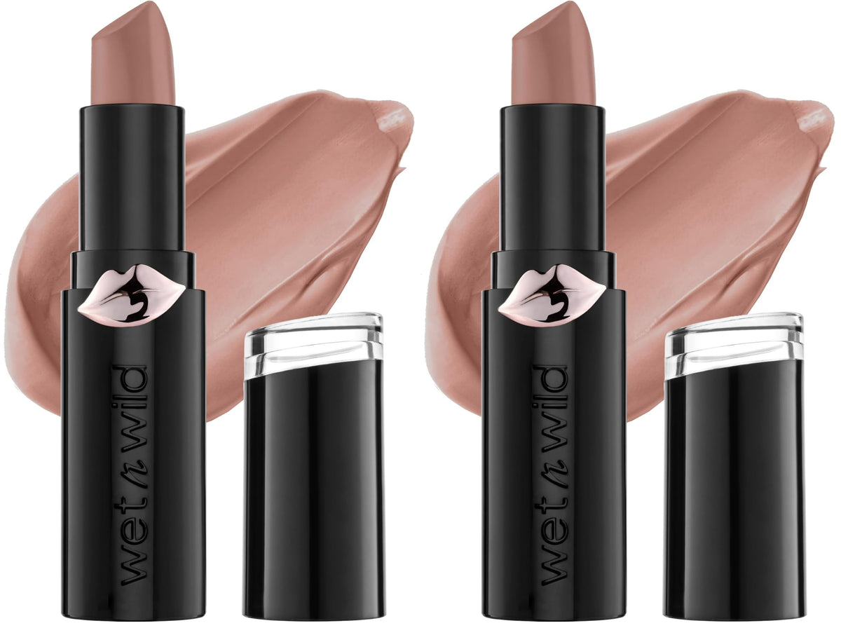 wet n wild Mega Last Matte Lip Color, Semi Matte Hyaluronic Acid Infused, Long Lasting Full Coverage for a Nourishing Pout, Cruelty-Free & Vegan - Bare it All