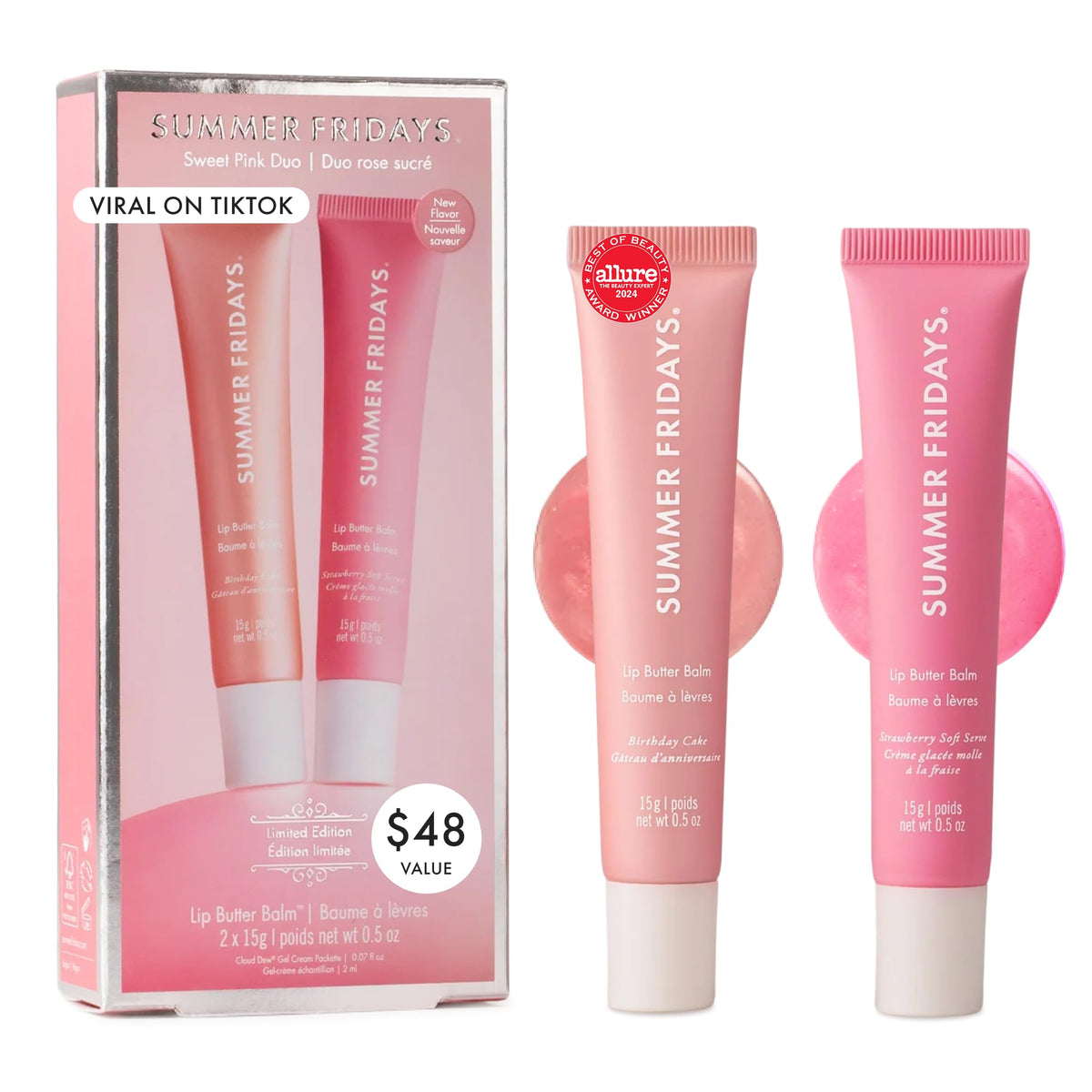 Summer Fridays Lip Butter Balm - Conditioning Lip Mask and Lip Balm for Instant Moisture, Shine and Hydration - Sheer-Tinted, Soothing Lip Care - Vanilla (.5 Oz)