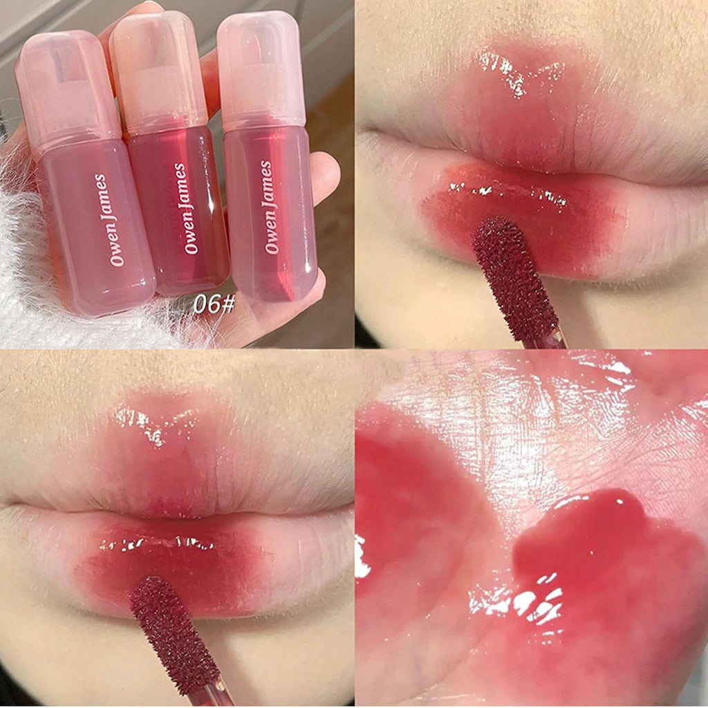 4PCS Hydrating Lip Gloss Set, High Shine Glass Finish Korean Lip Glaze