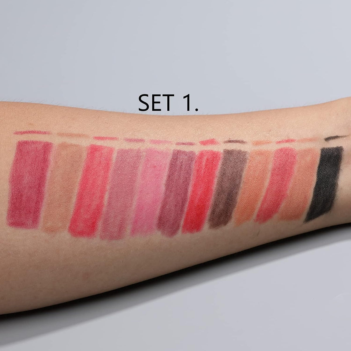 Matte Lip Liner Pencil Set, 12 Assorted Colors, Color Set -1