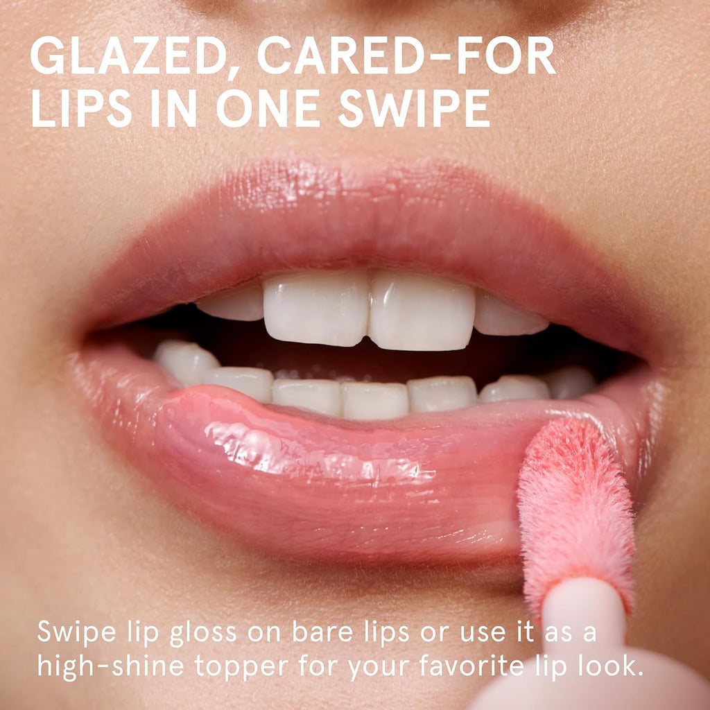 Glossier Lip Glaze Cooling Lip Oil, Chilly Cool Baby Pink