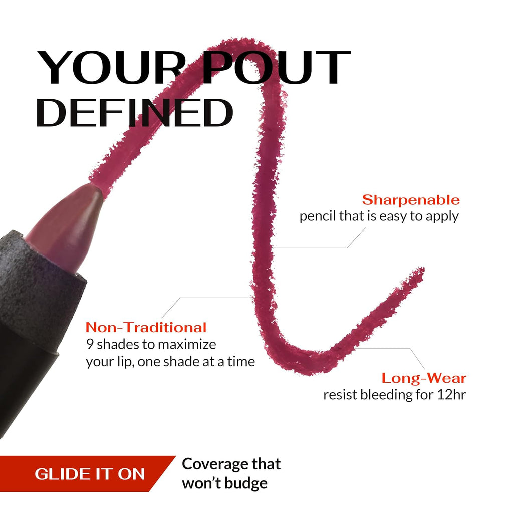 K7L Dark Pink Lipliner Pencil, Creamy, Longwear, Waterproof