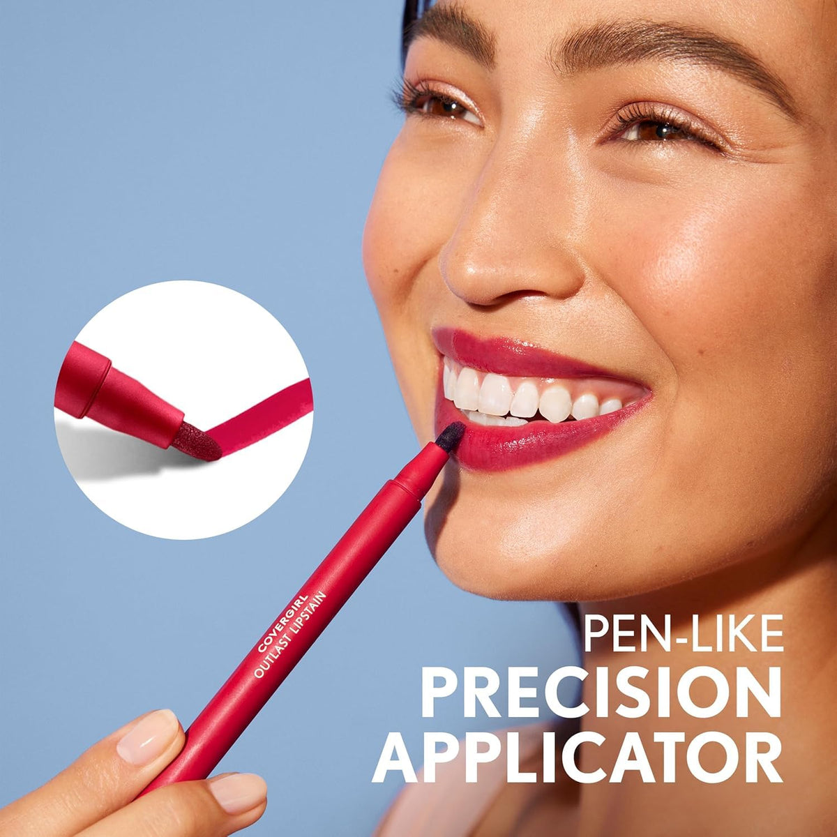 Covergirl Outlast Lipstain, 45 Brazen Raisin, Smooth Application, Precise Pen-Like Tip, Transfer-Proof, Satin Stained Finish, Vegan Formula, 0.06oz