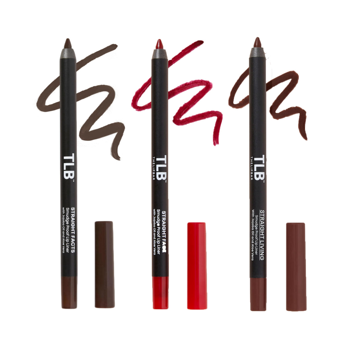 The Lip Bar - Lip Liner, Straight Facts (Dark Brown) - High Pigment & Super Creamy - Smudge Proof & Water Resistant - Jojoba Oil, Aloe Vera, Coconut Oil, & Vitamin E - Vegan & Cruelty Free - .042 oz