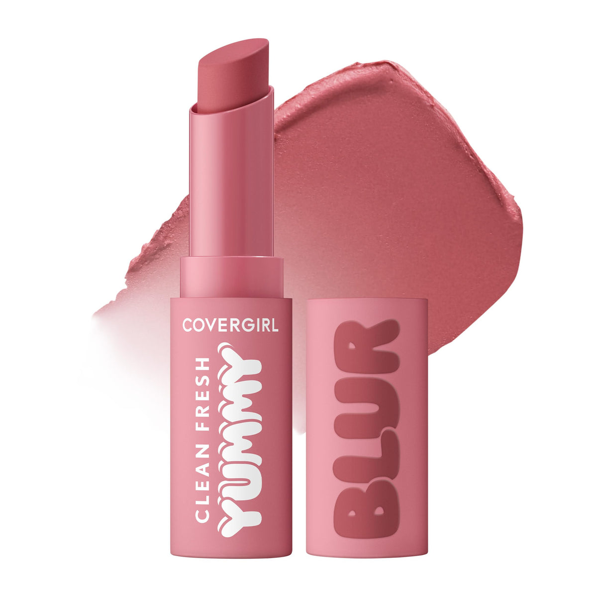 COVERGIRL Clean Fresh Yummy Blur Lipstick, Blurring Effect, Matte Lip Color, Fresh Pear Flavored, Vegan Formula - 180 Hunny Blur (Deep Plum)