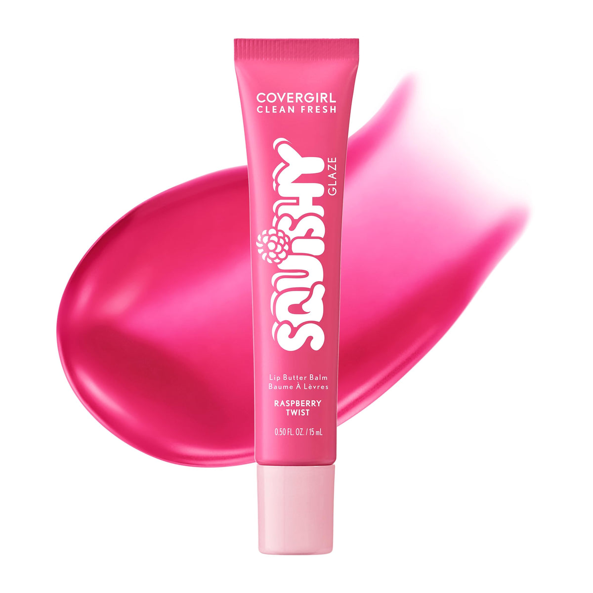 COVERGIRL Clean Fresh Squishy Glaze™ Lip Butter Balm, Flavored, Non-Sticky, with Vitamin E & Shea Butter – 140 Toasted Vanilla (Sheer Beige)