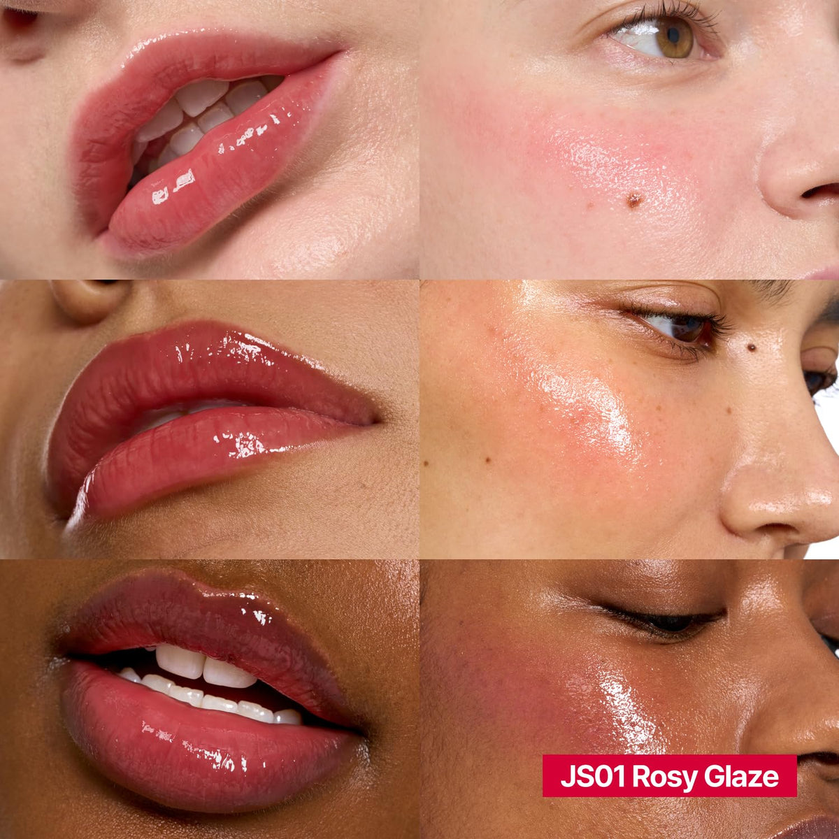 fwee Glowy Jelly Pot | Dewy Jelly Lip & Blush Color, Tinted Glow Balm, Dewy Buildable Finish – Rosy Glaze (Dusty Rose) | 0.14 oz